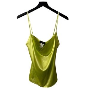 Versace Classic V2 Lime Green Silk Camisole Size 44 Dead Stock 90s